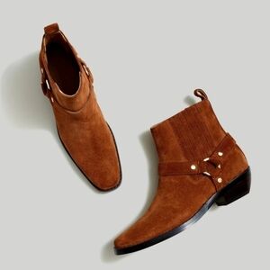 Madewell The Santiago Western Ankle Boot In Dried Maple